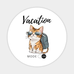 Vacation Mode ON Cute Cat Magnet